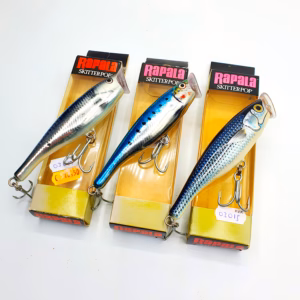 Rapala Skitter Pop SSP12 SRDL 12cm Popper Madera Balsa Original para Atún, Palometón y Spinning en Mar con Anzuelos VMC