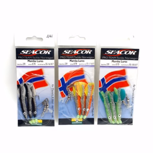 Sabiki Seacor Mamba Lures con Anzuelos 2/0, Hilo 0,70 y Cola de Anguilón para Jurel, Caballa y Sargo